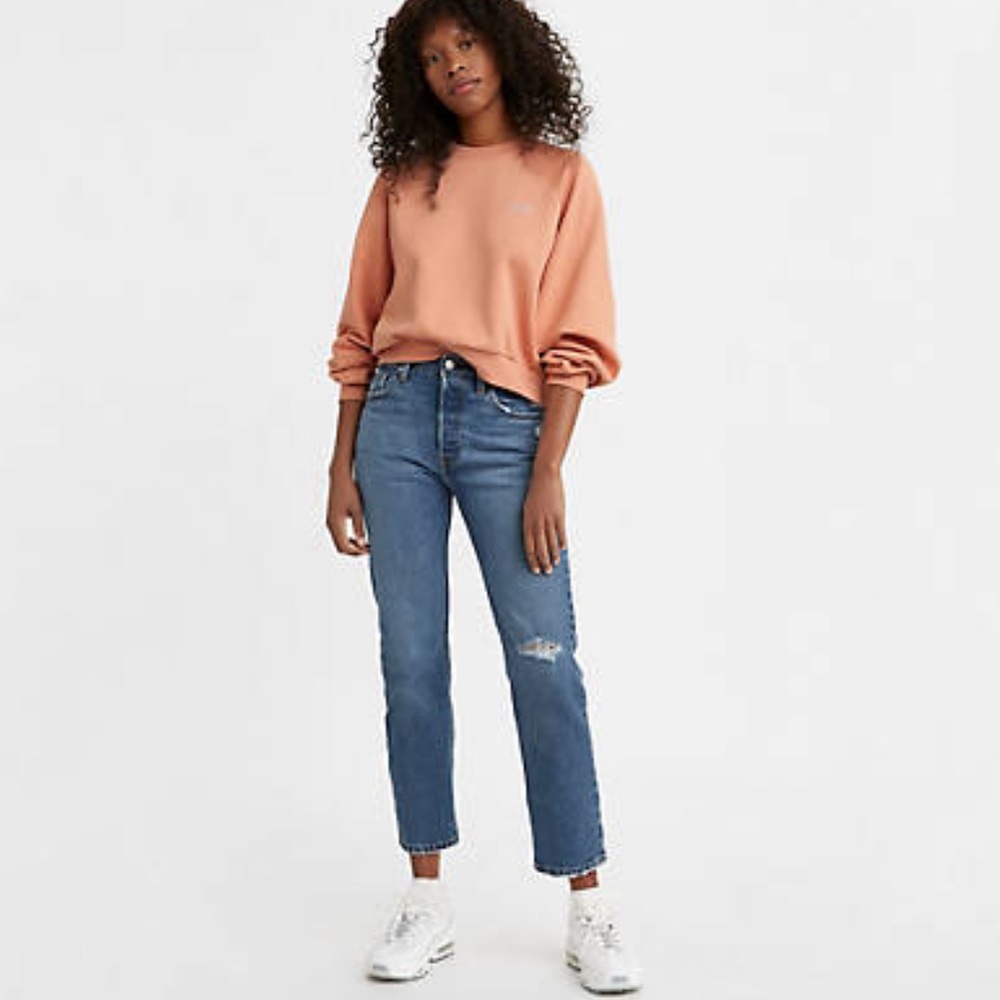 SALE! ⭐️ Levi’s 501 original cropped jean in Salsa Middle wash - Picture 3 of 16